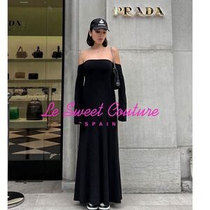 ZARA OFF-THE-SHOULDER LONG SLEEVE MIDI DRESS